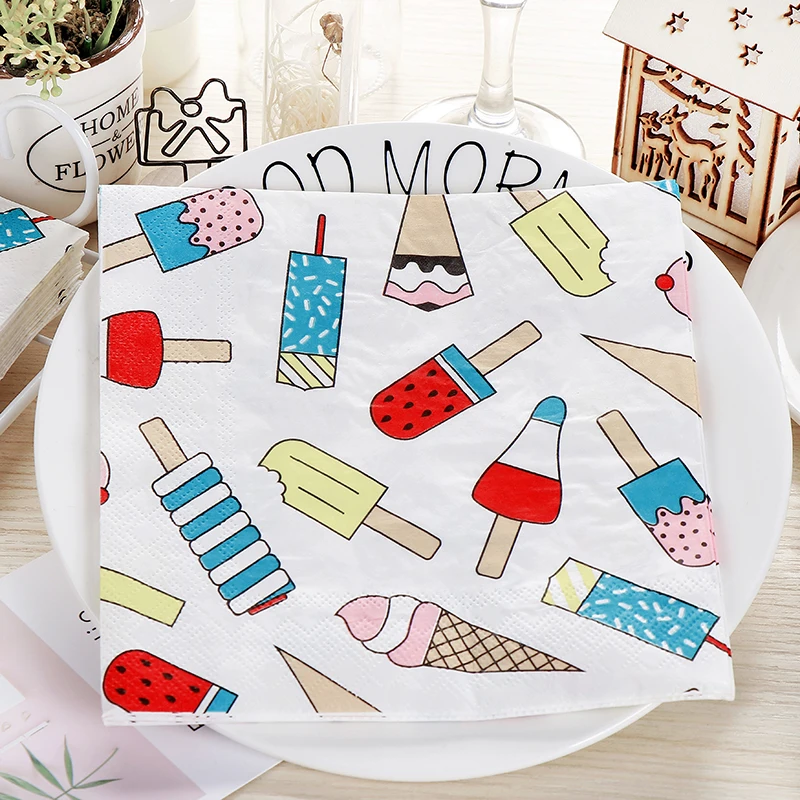 

Decoupage wedding servilletas table napkins paper elegant tissue cute colorful ice cream birthday party beautiful decor 20 3-pl