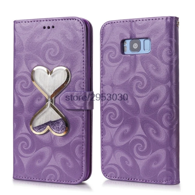 Purple flip case Чехол С Откидывающейся Крышкой для samsung Galaxy S8 Plus S 8 плюс S8Plus S8+ кожаный чехол для телефона G955F G955FD SM-G955F SM-G955FD для samsung S8 чехол - Цвет: Purple flip case
