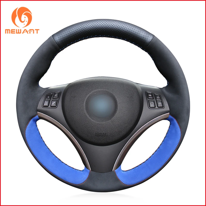 Mewant Handstitched Genuine Suede Car Steering Wheel Cover For Bmw Bmw