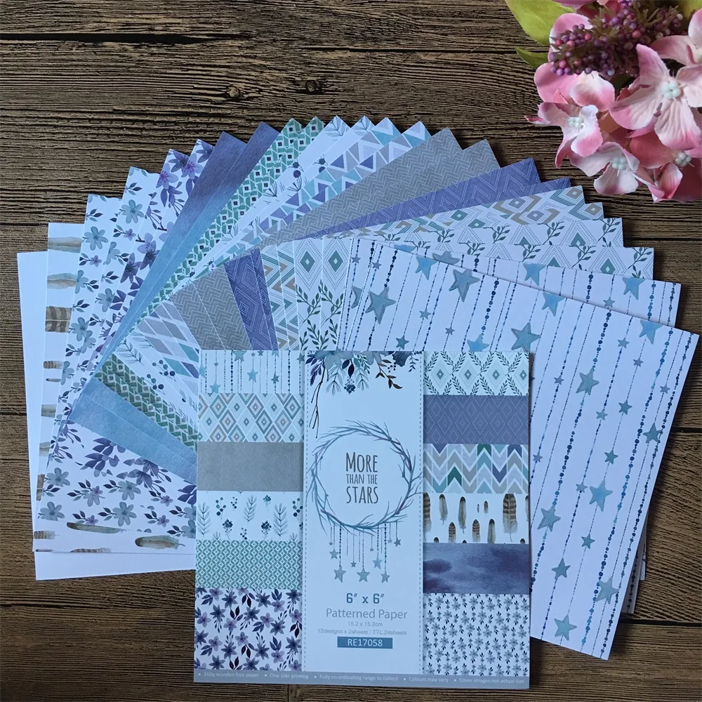 24 шт./компл. 6*6 дюймов больше чем звезда узорчатый бумажный пакет Скрапбукинг