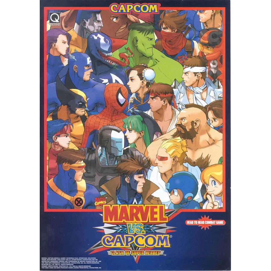 

J0734-MARVEL VS CAPCOM Promo POSTER Nintendo Atari Sega Playstation Pop 14x21 24x36 Inches Silk Art Poster Top Fabric Home Decor