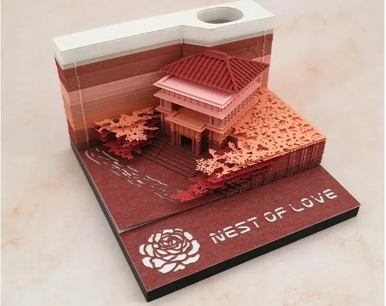 3D сделай сам, бумага для заметок, модель бумаги, архитектурная модель, домашний офис, украшение стола, гнездо любви, рекламный подарок