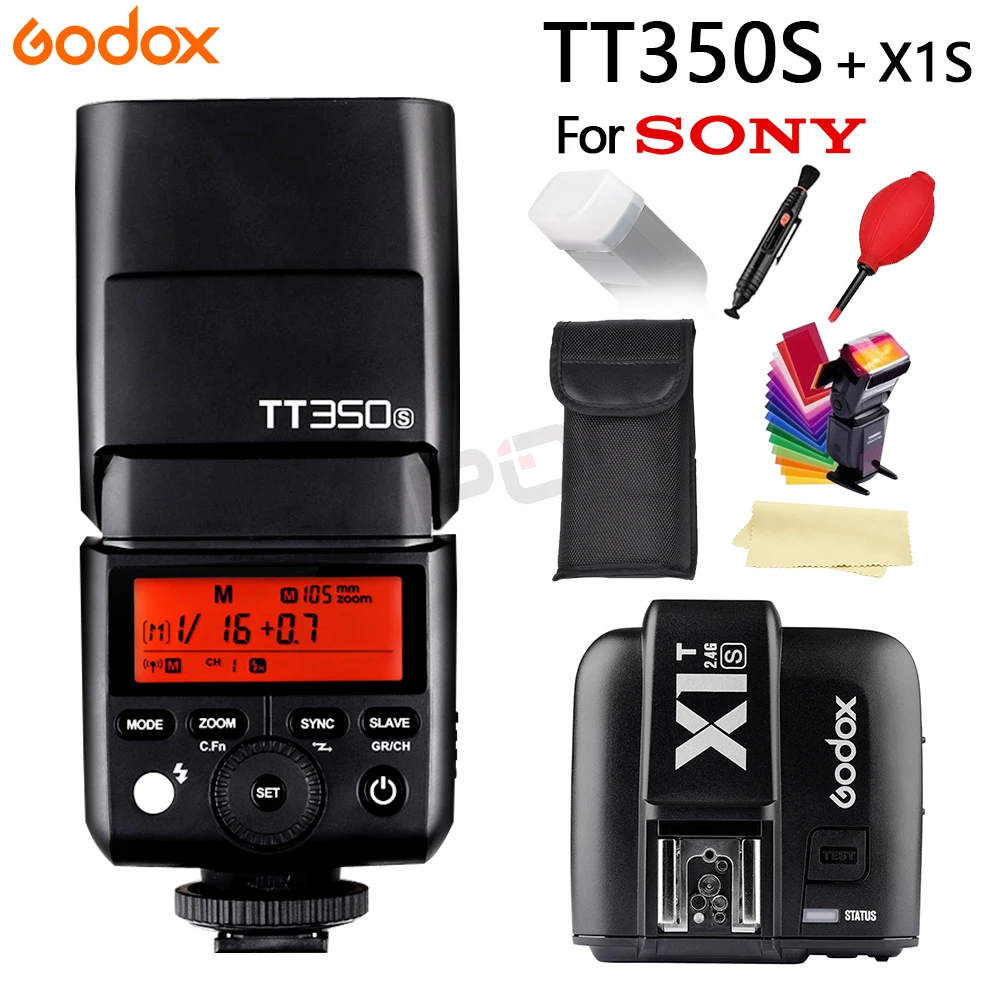  Godox Flash TT350 TT350S GN36 2.4G TTL Camera Flash Speedlite for Sony Cameras free shipping+X1T-S 