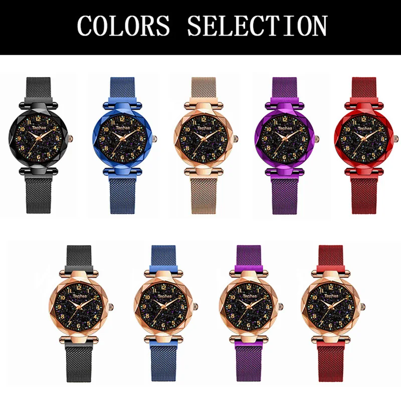 Дропшиппинг женские наручные часы со звездным небом браслет для женщин 2020