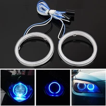 2X90 мм УДАРА авто Halo Кольца Ангел глаз удара чипов фар 66 SMD автомобилей туман Ангельские глазки мотоцикл с абажуры яркий