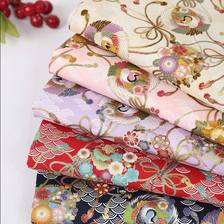 

Pure cotton cloth and cotton fabrics imported printing Xiang cloud wind dance 5 color width 110cm