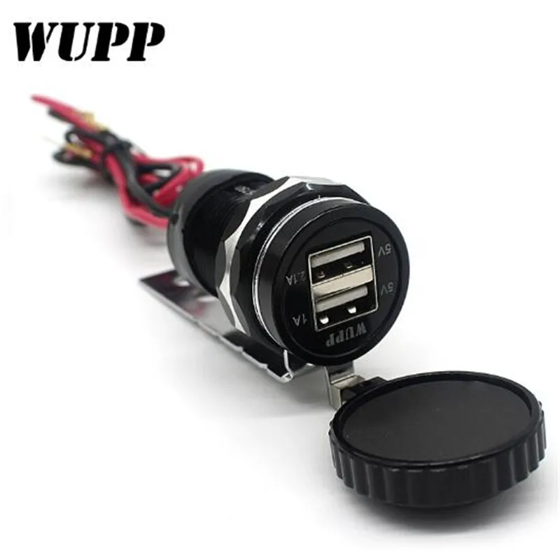Wupp Универсальный Автомобиль Мотоцикл Зарядное устройство 5 В 3.1a USB автомобиля 12 В Водонепроницаемый Dual USB Зарядное устройство с коммутатором 2 Порты и разъёмы мощность разъем