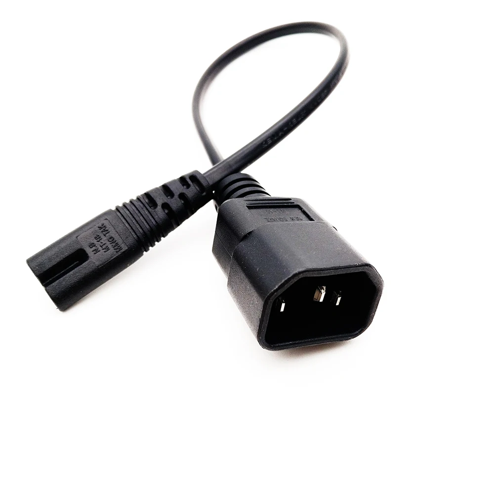 C14-C7 Extension Power Cord ,1 FT C14-C7 IEC 3P Male to 2P Female Socket Power Extension Cable,1 pcs