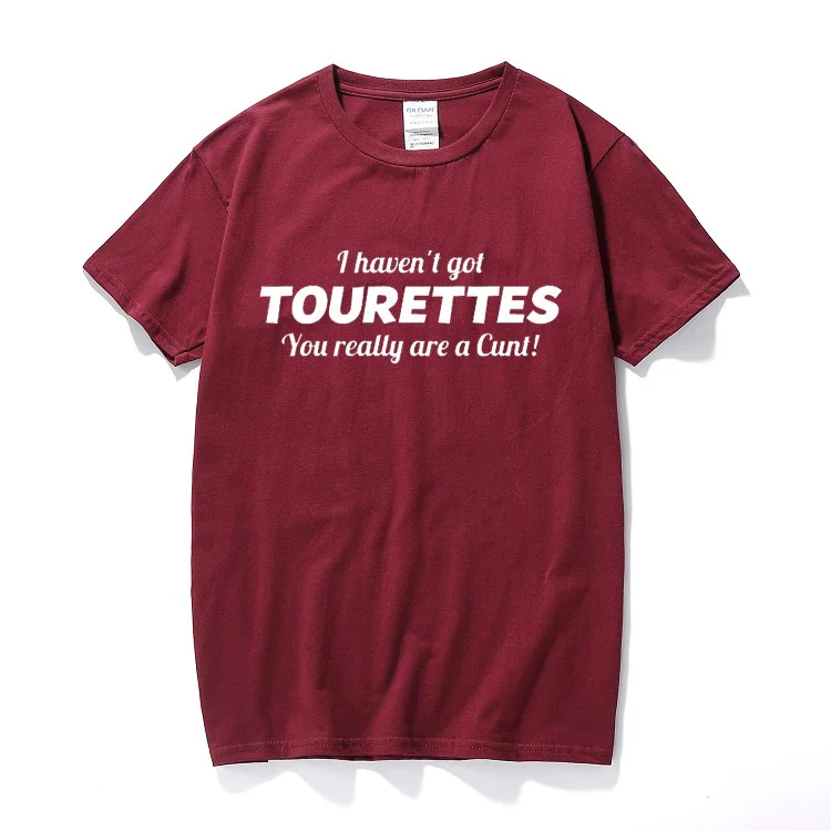 Tourettes забавная футболка с надписями C* T offension для взрослых Humour tee top Cool Joke подарок Топы Повседневная хлопковая футболка с короткими рукавами Homme - Цвет: Бургундия