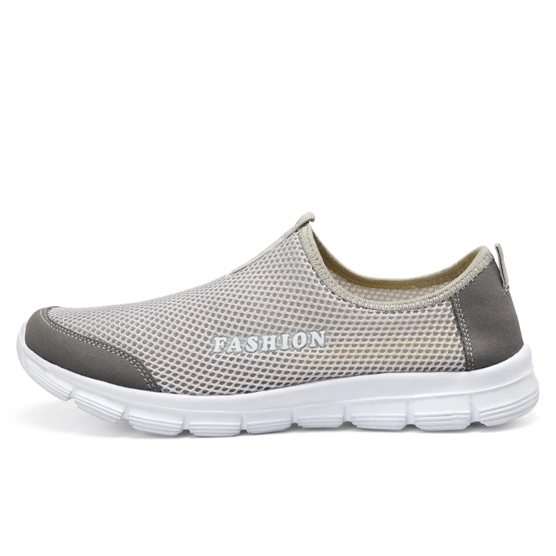 Fashion Summer Shoes Men Casual Air Mesh Shoes Lightweight Breathable Slip-On Flats Chaussure Homme Large Sizes 36-46 Wholesale