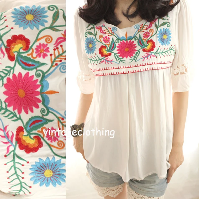 Nuevo Vintage 70 s Retro bohemia mexicana Crochet BIG