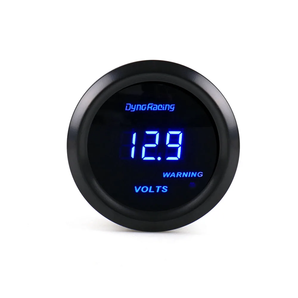 Voltmeter Dynoracing " 52 мм Автомобильный цифровой Тахометр Датчик Оборотов турбо Boost Gauge PSI вольтметр температура воды Температура масла Датчик давления масла - Цвет: Voltmeter