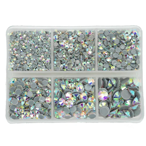 SS6-SS30 AB 3300pcs 1 коробка, 3300 шт., стразы для горячей фиксации, железные Стразы для одежды, высокое качество, SS6-SS30 кристалл DMC AB, горячий задний стеклянный камень - Цвет: SS6-SS30 AB 3300pcs