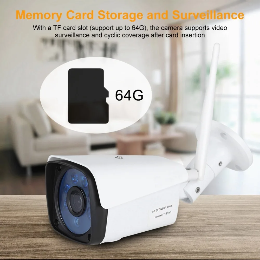 720 P wifi Водонепроницаемая камера наблюдения IP/Сеть 75 градусов угол обзора беспроводная наружная ip-камера 110-240 В
