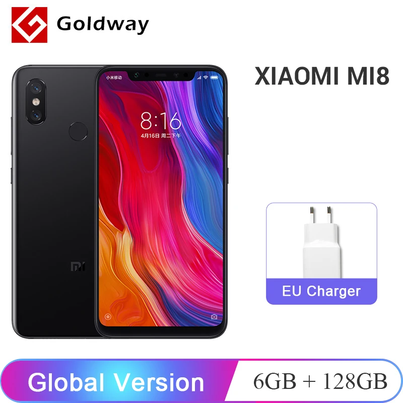 

Global Version Xiaomi Mi 8 6GB 64GB 6.21"18.7:9 Full Screen Snapdragon 845 Octa Core 20MP Front Camera NFC Mi8 Cellphone