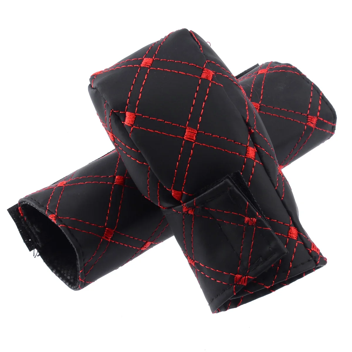 Universal 2Pcs/set Red Car Faux Leather Gear Shift Knob Car Hand Brake Cover Sleeves Hot Sales