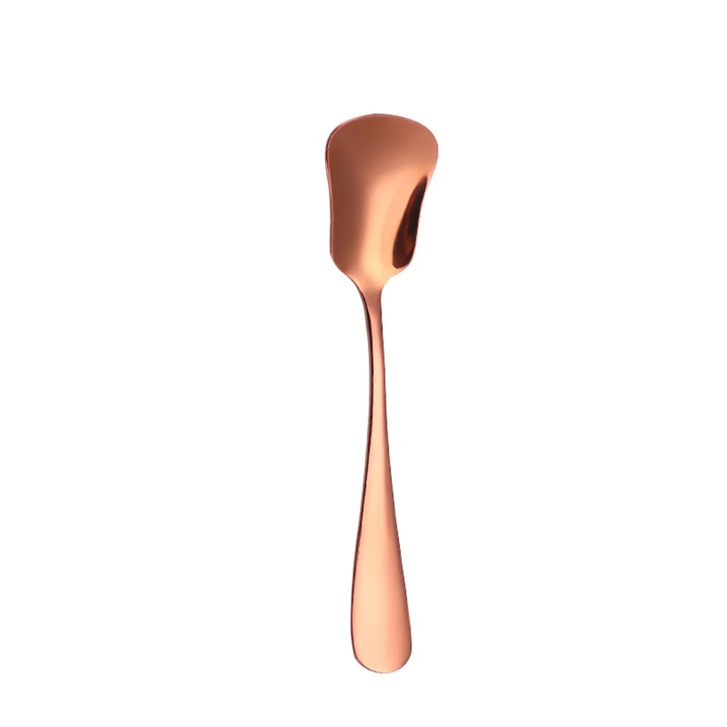 Rose Gold Красочные ложки с ручкой, ложки, столовые приборы, инструменты для мороженого, для питья, кухонные гаджеты, чайные ложки, кофейные инструменты для реативного моделирования, кухонные инструменты - Цвет: Rose Gold