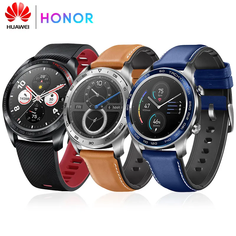 Huawei Honor оригинальные часы Magic SmartWatch NFC gps 5ATM водонепроницаемый трекер сердечного ритма трекер рабочее сообщение напоминание