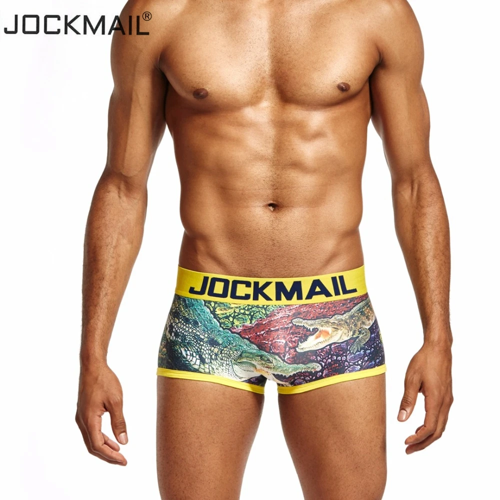 Бренд jockmail мужские боксеры дышащие с принтом сексуальные Cuecas Гей Нижнее белье Мужские трусы мужские трусы боксеры шорты хит
