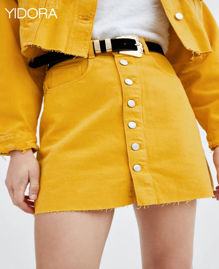 button down skirt with pockets