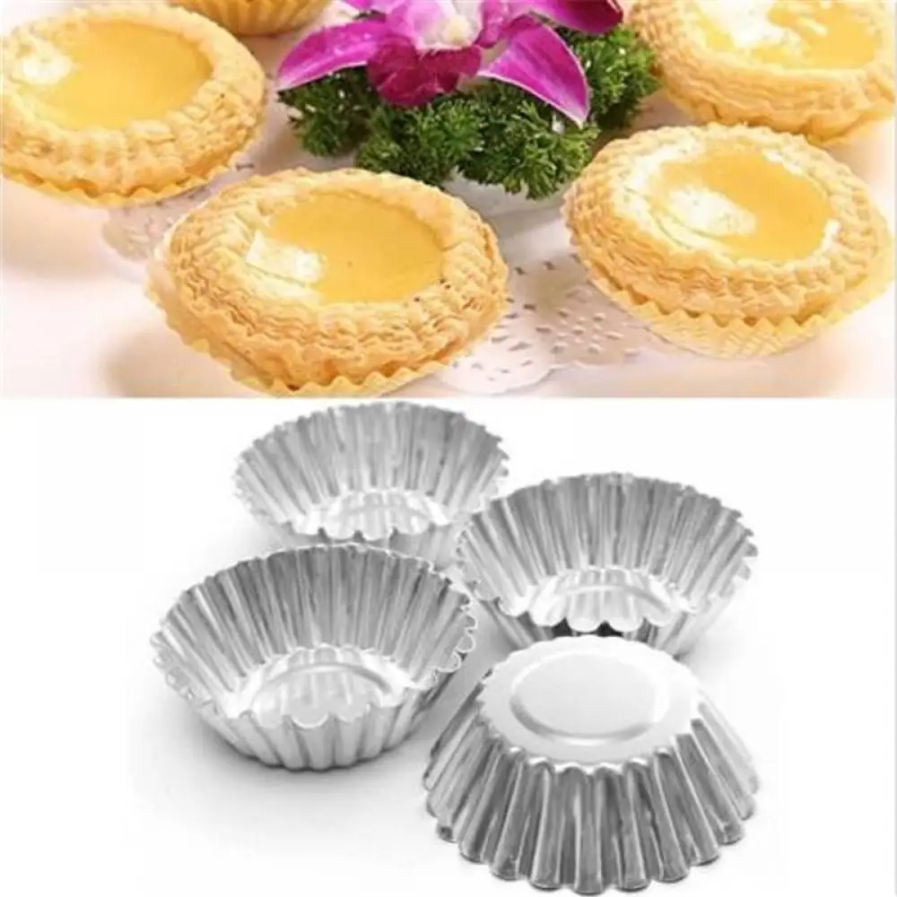 

Nonstick Ripple Aluminum Alloy Egg Tart Mold Flower Shape Reusable Cupcake and Muffin Baking Cup Tartlets Pans Hot Sale