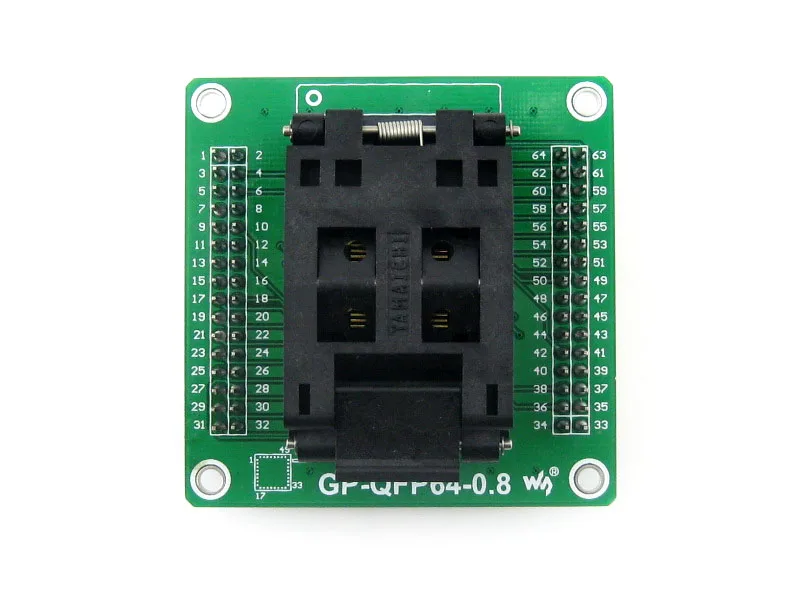 QFP64 PQFP64 TQFP64 LQFP64 адаптер Yamaichi IC51-0644-824 IC Тесты гнездо адаптера Программирование 0,8 мм Шаг величина тела ИС 14*14 мм