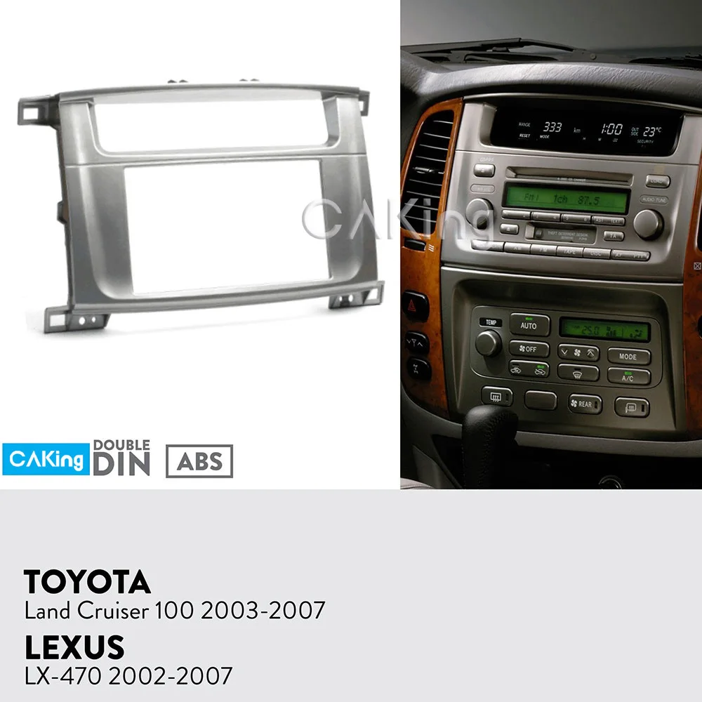 Автомобильная панель радиосвязи для 2003-2008 Toyota Land Cruiser 100; 1998-2007 Lexus LX-470 Dash Kit Install Facia Plate Bezel Adapter