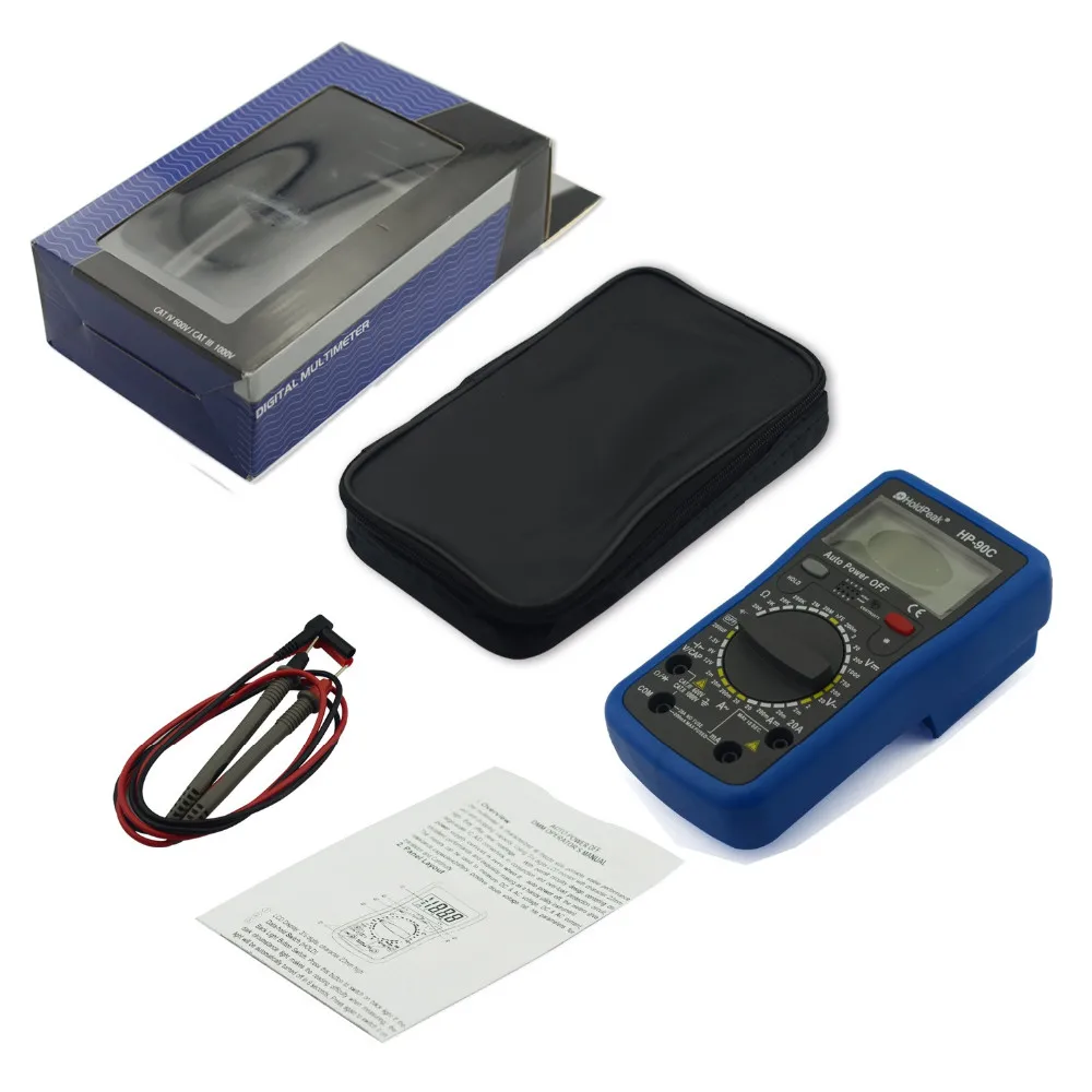 HoldPeak HP-90C AC DC цифровой универсальный тестер Цифровой мультиметр