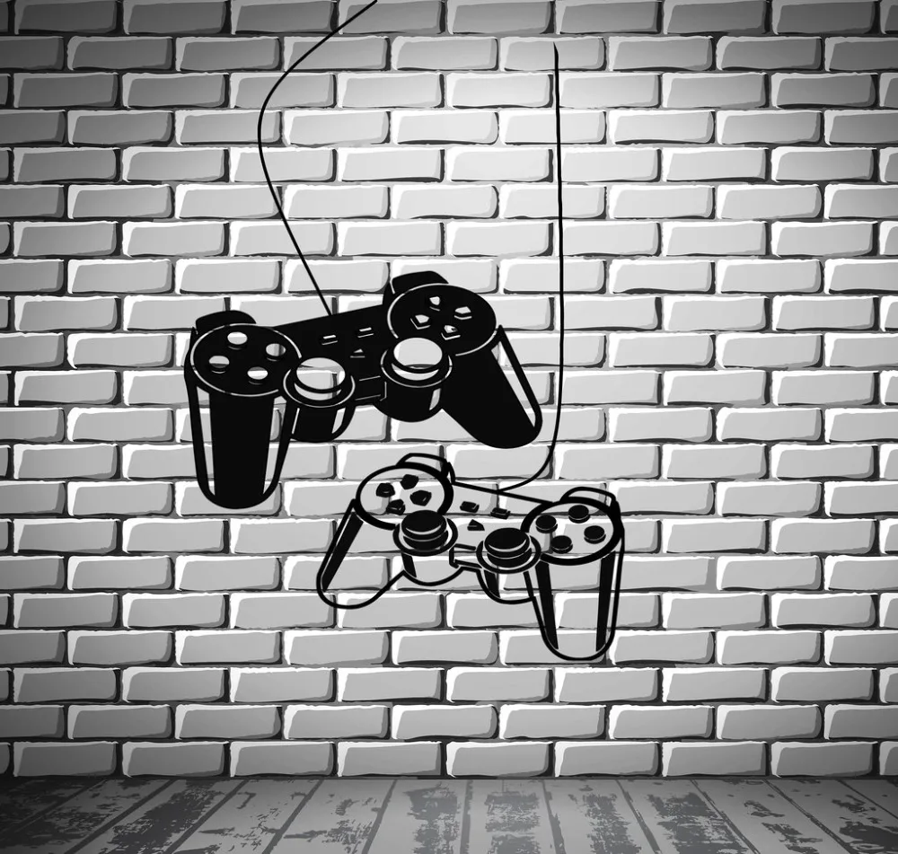Джойстик Съемная Наклейка на стену Gamer видеоигры игровая комната Детские Виниловые наклейки художественная татуировка на стены для подростков спальни Фреска SA159