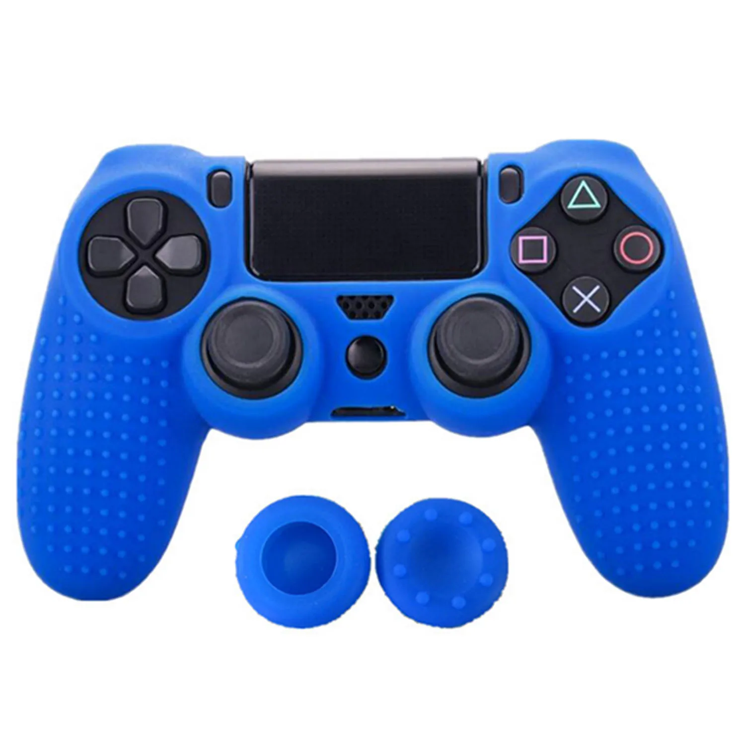 Blue Bevigac 1 шт. Противоскользящий силиконовый защитный чехол 2 шт. накладка на Стик для джойстика для беспроводного контроллера sony playstation 4 PS4 - Цвет: Blue