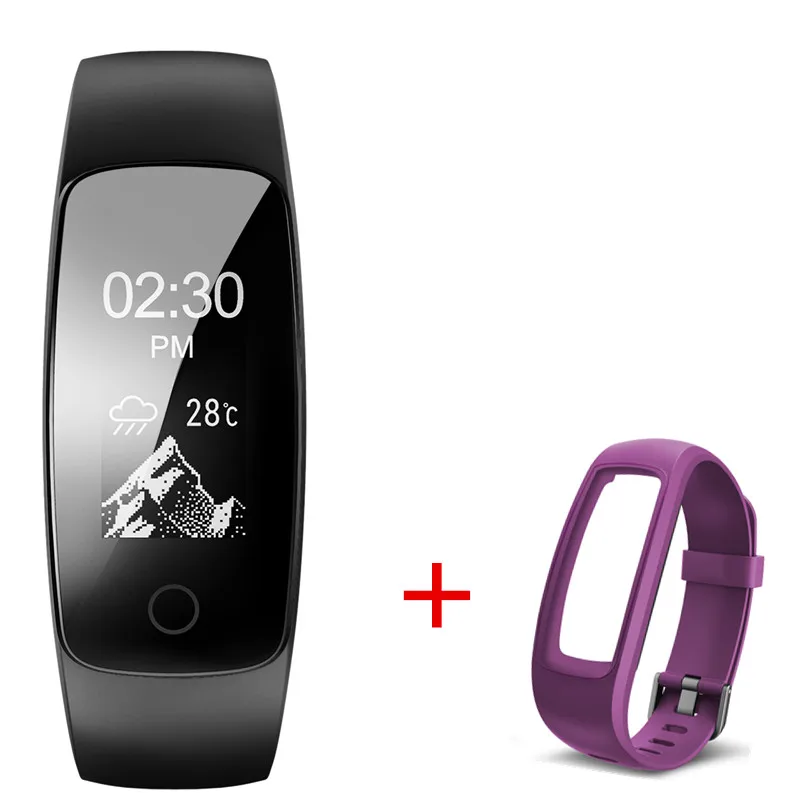 black Smartch ID107 Plus HR Смарт-часы Bnad Пульс монитор сердечного ритма Спорт gps фитнес-трекер браслет подключен для Andriod Iphone - Цвет: black