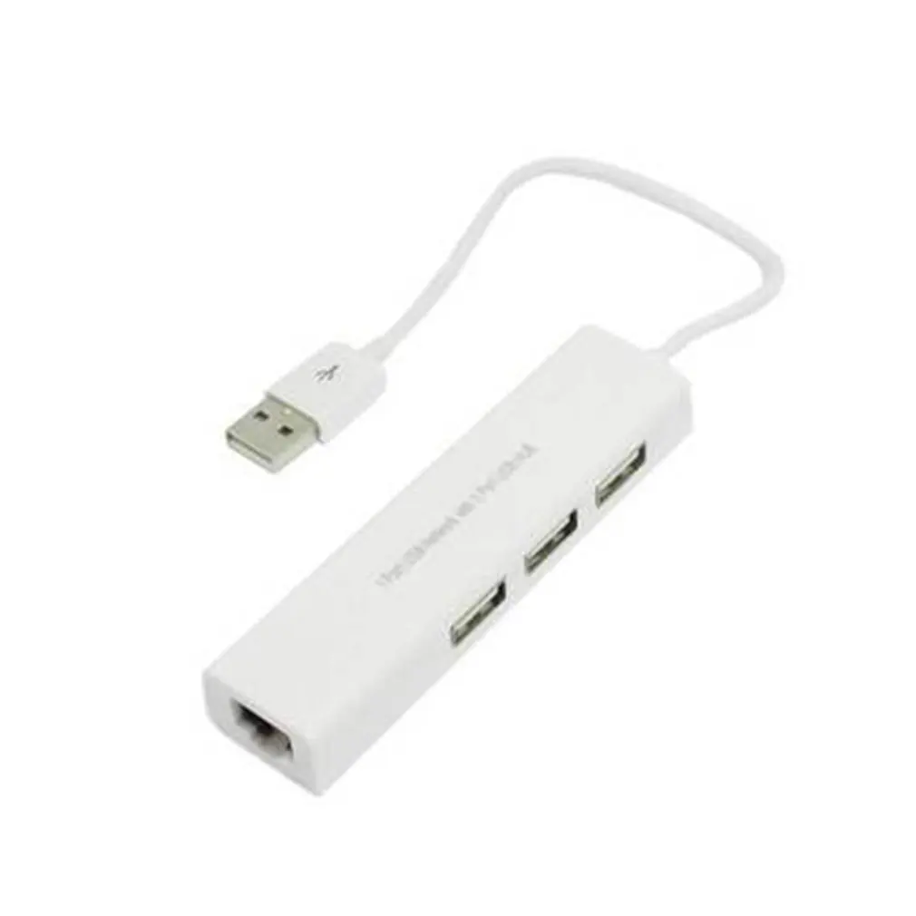 

High Speed USB 2.0 to Network LAN Ethernet RJ45 Adapter Converter with 3 Port USB 2.0 HUB Adapter USB Hub for Windows 7/8