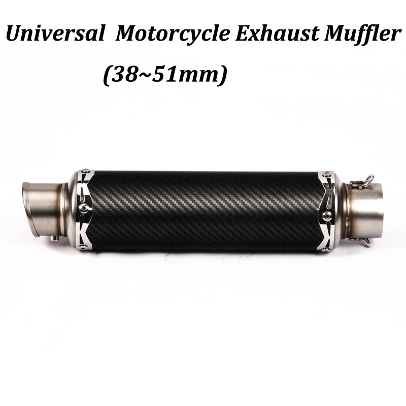 51mm Motorcycle Exhaust Muffler Modified with S C Sticker Carbon Fiber Moto Escape For R25 R3 MT-03 FZ6N FZ6 FZ400 XJR400 XJ6N