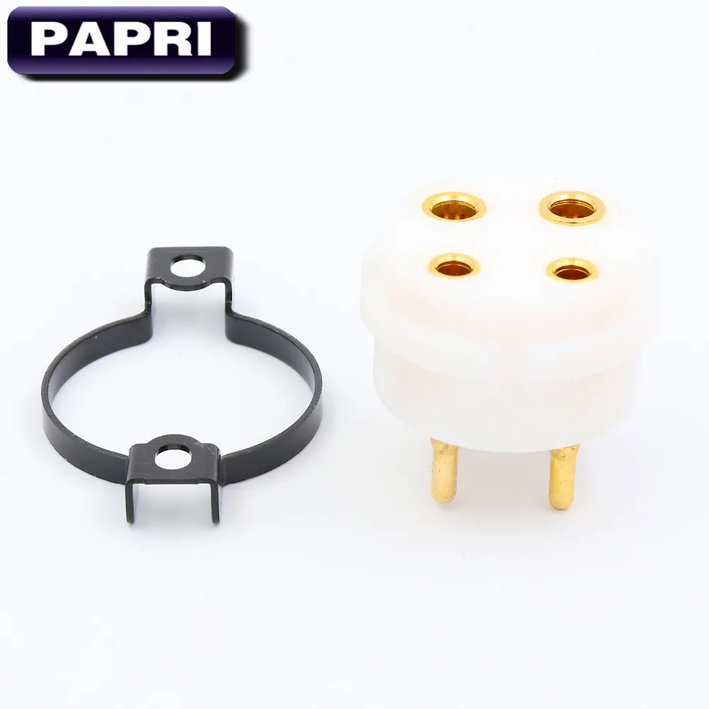 Eizz 10 шт. 300B 2A3 811 5Z3 572B 5U4G 6B4G 274A 866 PX4 тефлон 4pin ламповая панель U4A позолоченный латунный вывод звука HIFI усилитель