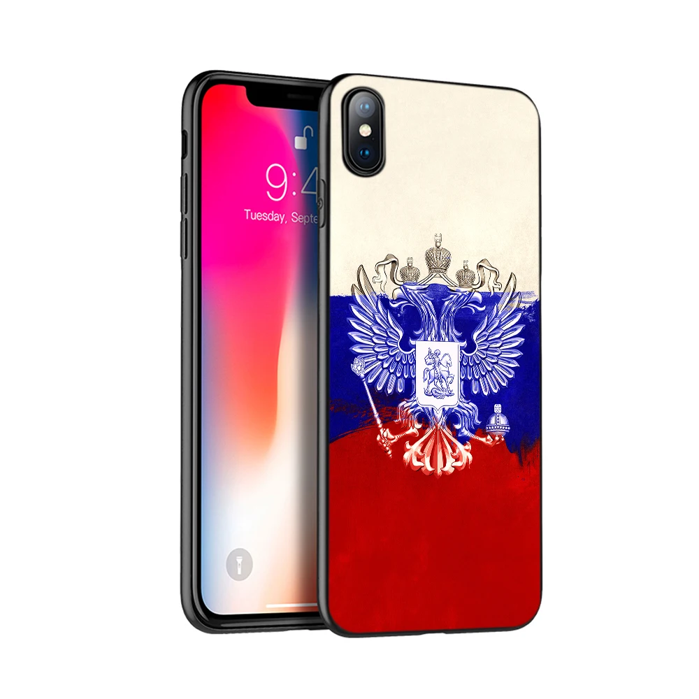 Черный чехол из ТПУ для iphone 5 5s SE 2020 6 6s 7 8 plus x 10 силиконовый XR XS 11 pro Max с российским