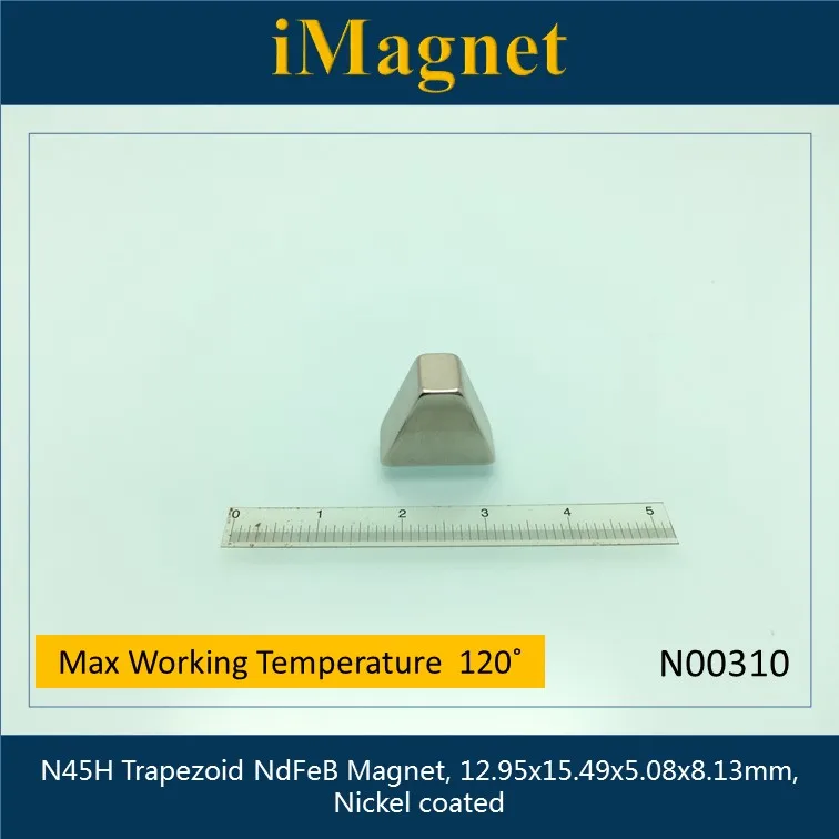 N00310 2 шт. N45H в форме трапеции, редкоземельный неодимовый магнит, 12,95x15,49x5,08x8,13 мм, кубоид магниты Ndfeb(неодим-железо-бор, украшения дома холодильник