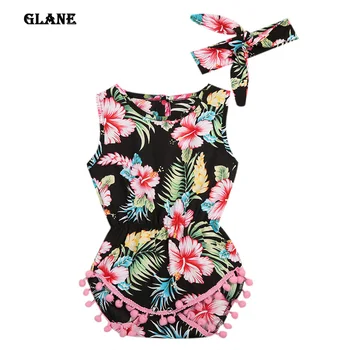 

Emmababy Cute Newborn Baby Girl Tassels Floral Romper Headband Jumpsuit Outfit Sunsuit