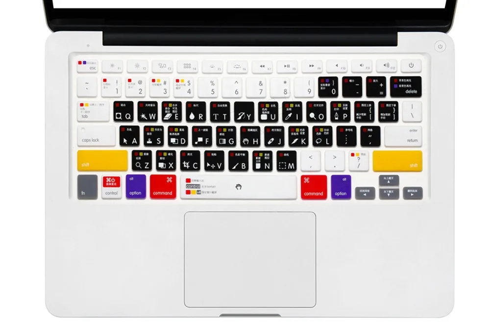 Силиконовый чехол для клавиатуры для Macbook Air Pro retina 13,3 15,4 17 G6 Photoshop китайские ярлыки клавиатуры кожи горячие клавиши Ps