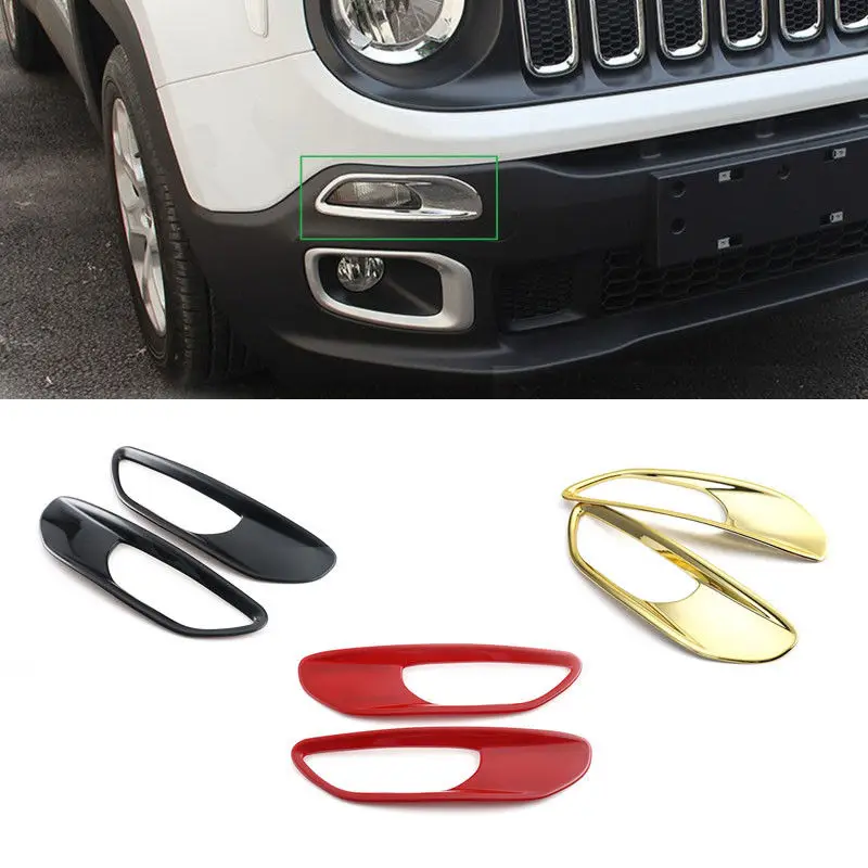 

Дневные ходовые огсветильник из АБС-пластика, 2 шт., декоративная отделка, ободок для Jeep Renegade 2015-2016, автомобильный Стайлинг