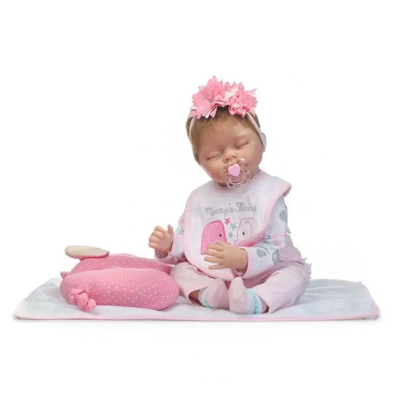 22 дюймов 55 см силиконовая кукла Reborn Baby, мягкое тело, Спящая девочка, новорожденная Реалистичная кукла Brinquedos Bebe Reborn игрушки для детей, подарки
