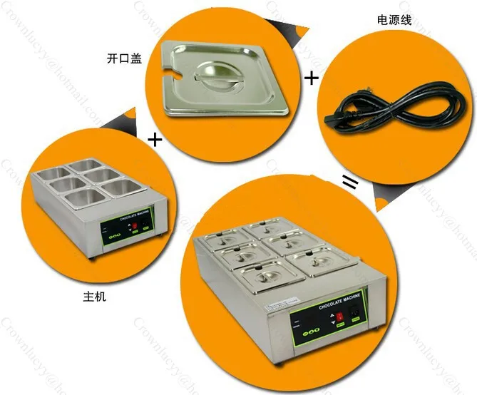 12kg Stainless Steel Chocolate Melting Machine with 6 Lattice Chocolate Melter Machine Warmer