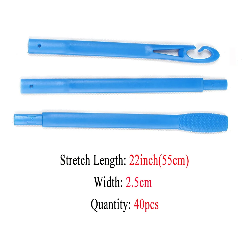 40pcs55cm Новинка, 20 шт./40 шт., мягкие бигуди для волос, бигуди для завивки волос, бигуди для самостоятельной сборки, инструмент для укладки, пластиковые щипцы для завивки волос - Цвет: 40pcs55cm