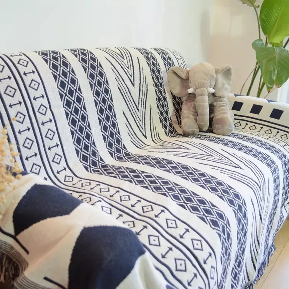 Хлопковый ковер в стиле ретро толстое одеяло покрывало для дивана кровати