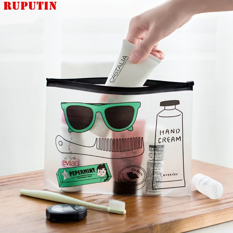 RUPUTIN أزياء شفافة التجميل حقيبة سفر المرأة ماكياج المكياج المنظم التخزين الحقيبة أدوات الزينة الجمال غسل كيت حالة RUPUTIN أزياء شفافة التجميل حقيبة سفر المرأة ماكياج المكياج المنظم التخزين الحقيبة أدوات الزينة الجمال غسل كيت حالة