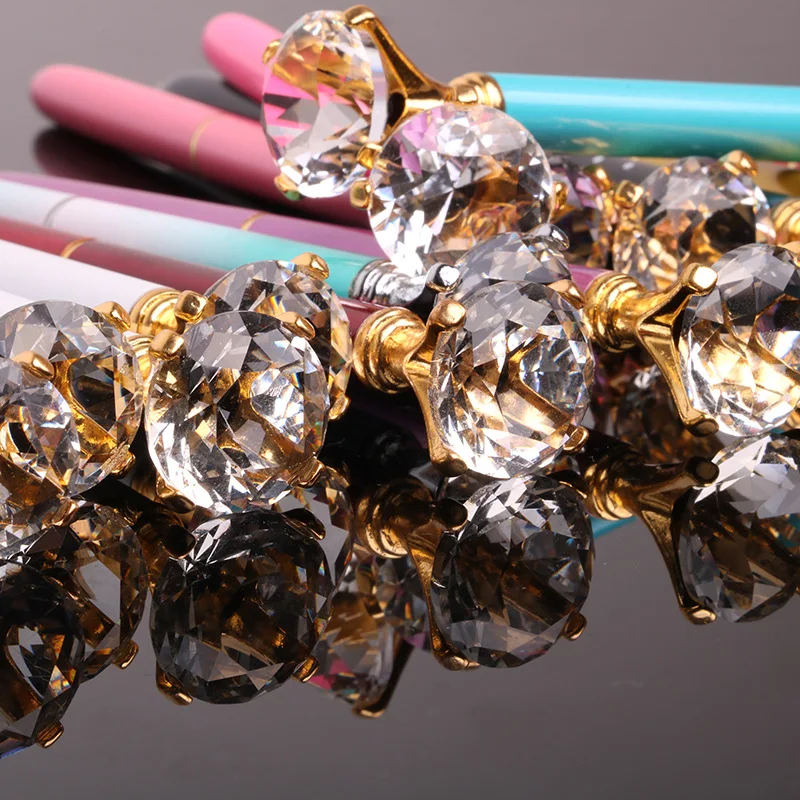 5pcs/lot BYP-810174 Creative diamond pen metal crystal ball pen color spiral advertising metal crystal pen custom logo