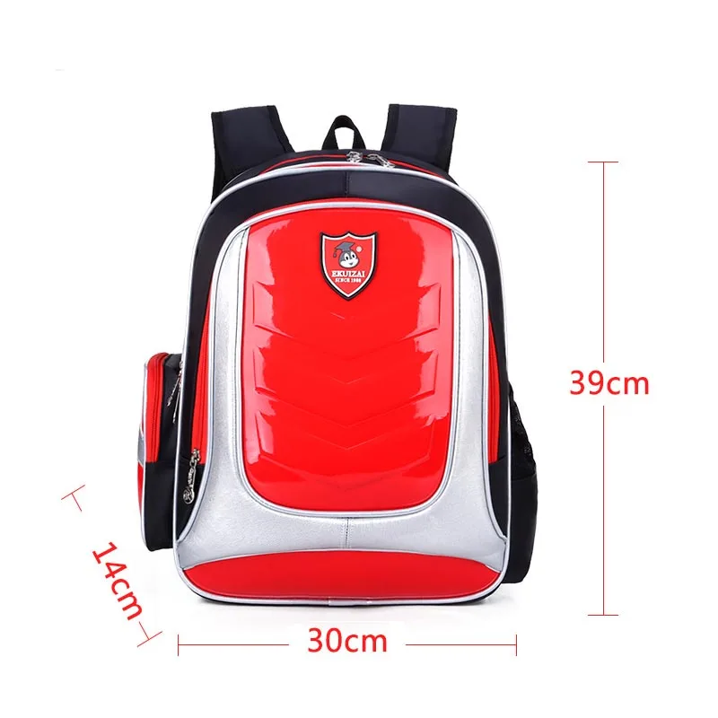 red small size Водонепроницаемые школьные ранцы для мальчиков, кожаный Детский рюкзак, ортопедические детские школьные сумки, рюкзак из искусственной кожи, детские школьные сумки - Цвет: red small size