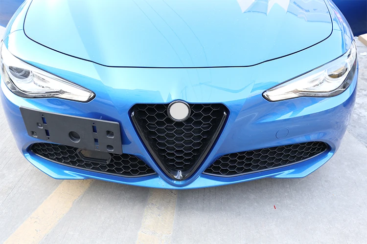 Для Alfa Romeo Giulia автомобильные аксессуары 2 шт. углеродное волокно ABS переднее украшение решетки рамка