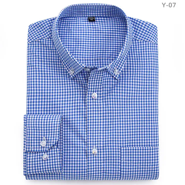 Unisplendor 100%Cotton Men Shirts Business Plaid Men's Shirt Casual Vacation Long Sleeve Spring Striped New Male Shirts YN10586