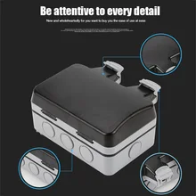 Настенный выключатель корпус розетки водонепроницаемый IP66 Анти-пыль прочный Простая установка#5