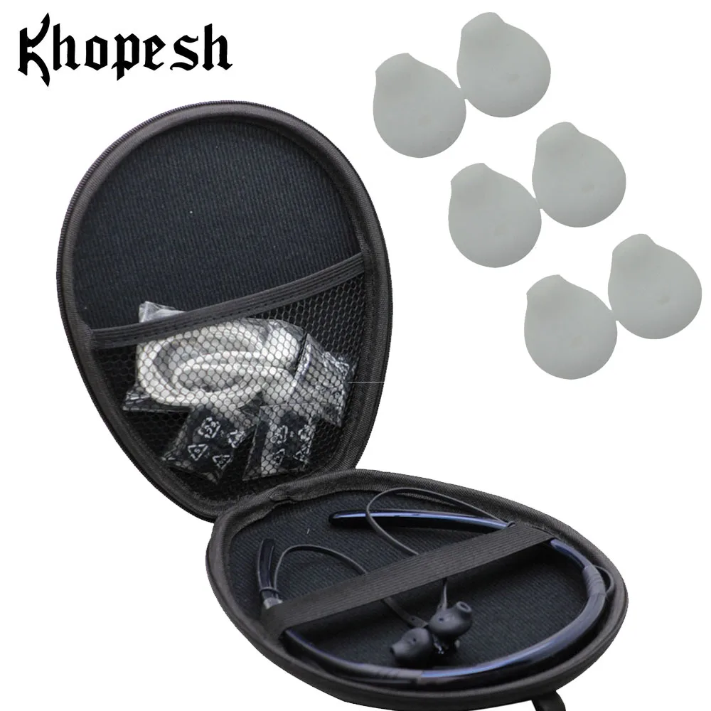 Khopesh сумка для хранения наушников чехол для samsung уровень U Bluetooth Беспроводные наушники с 3 парами ушных наконечников - Цвет: case with 6 eartips